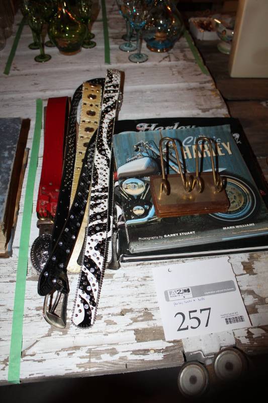 lot 257 image: Harley-Davidson Books and Belt