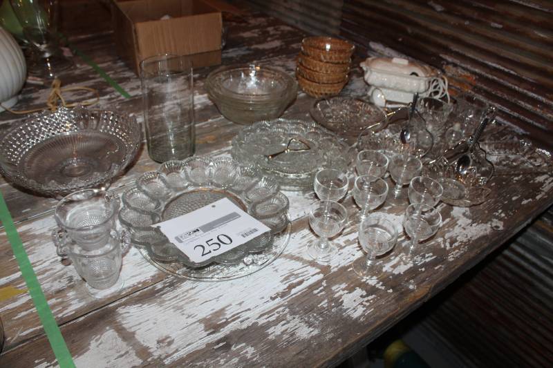 lot 250 image: Crystal Glass Serving Trays and More