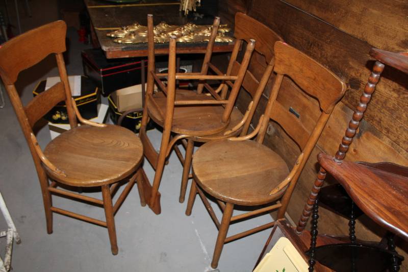 lot 288 image: Antique Wood Parlor Chairs