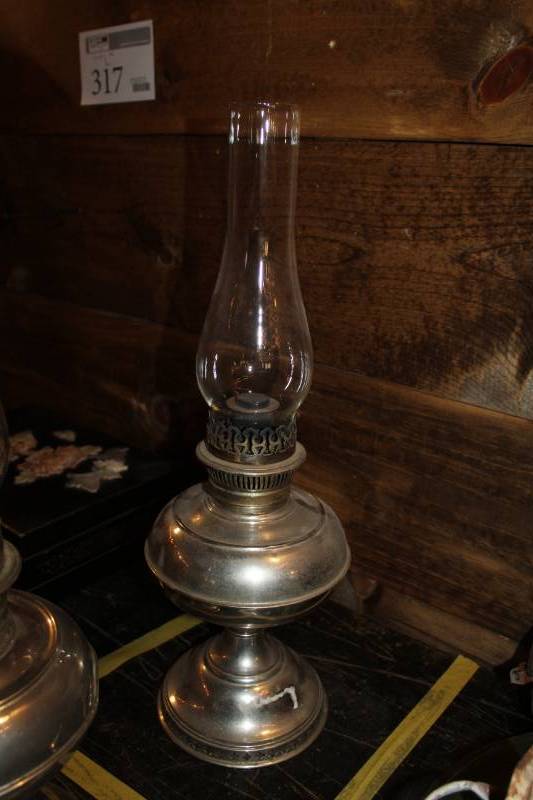 lot 318 image: Antique Silver Oil Lamps