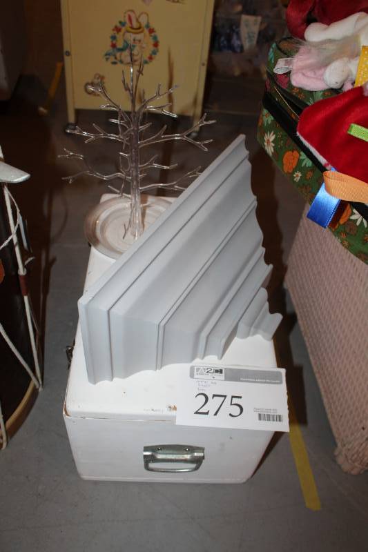 lot 275 image: Metal File Box, Wall Shelf, Tree Dcor