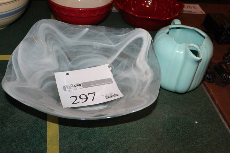 lot 297 image: Ceramic Serving Bowl, Pitcher