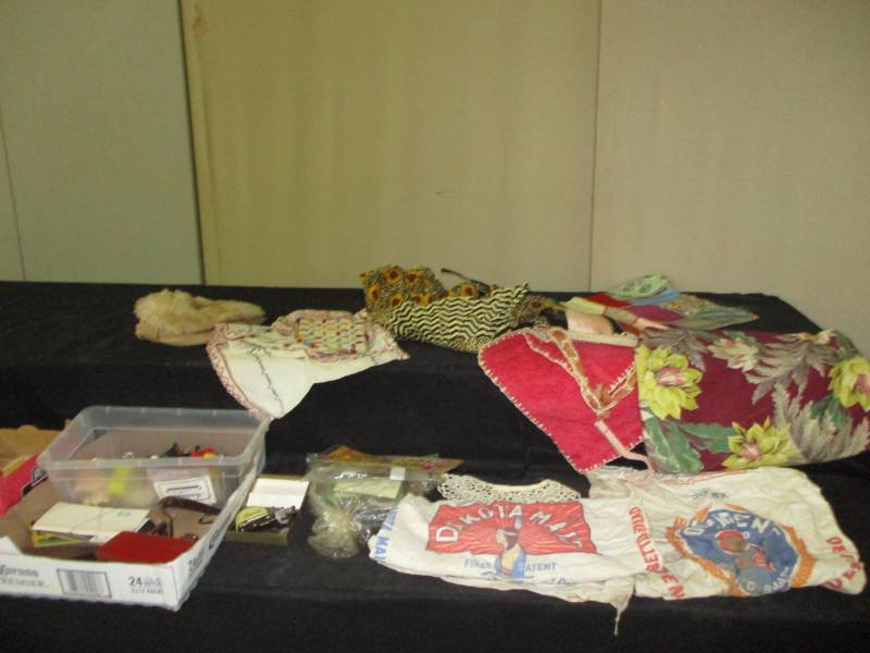 lot 66 image: Apron, Linens, Doilies, collectibles and more