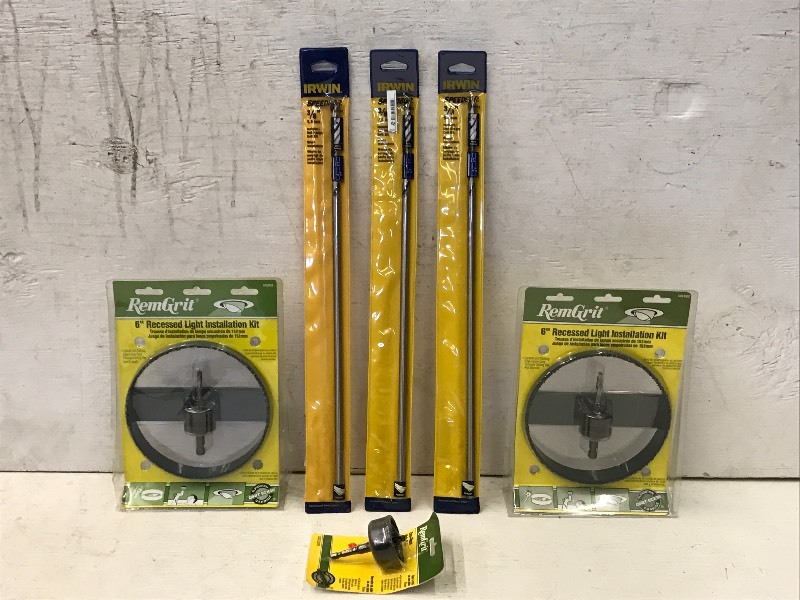 Lot Of Hole Saw Bits, Bell Hanger Bits, Recessed Light Kits