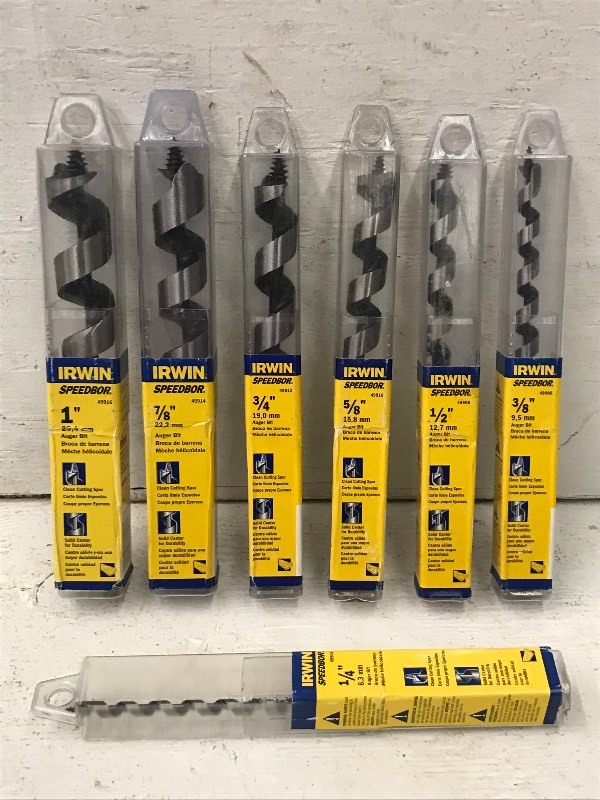 (7) Irwin Speedbor Auger Bits