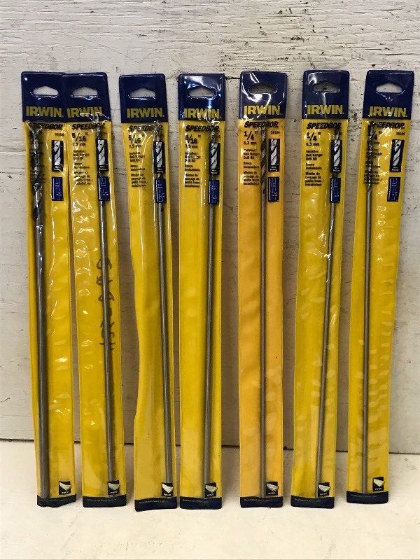 (7) Irwin Speedbor Bell Hanger Drill Bits