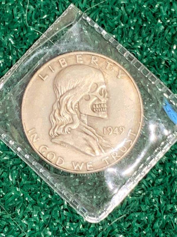 1949 Franklin Half Dollar Hobo Coin