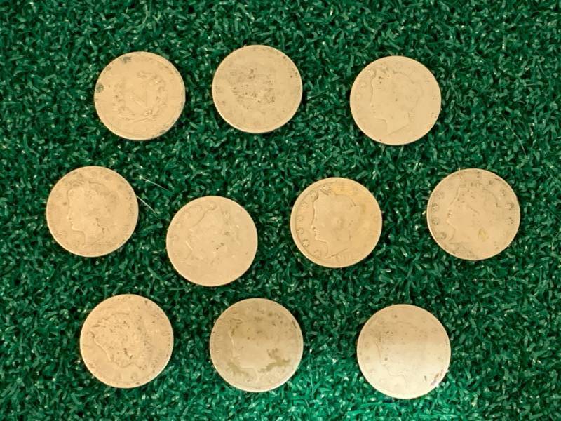 Lot of 10 Liberty V Nickels