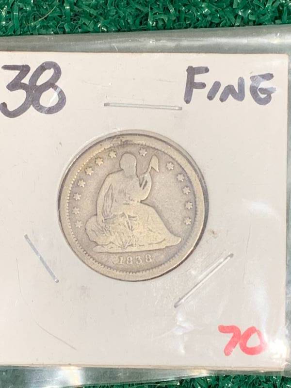 1838 Seated Liberty Quarter