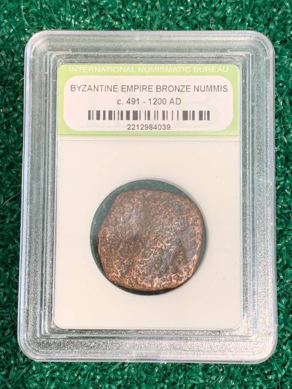 Byzantine Bronze Nummis Coin c. 491-1200 AD