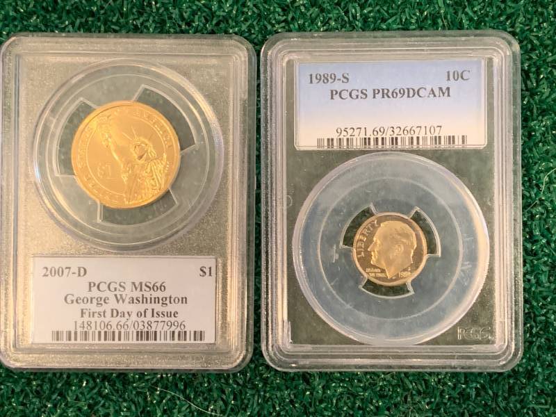 Lot of 2 High Graded Quarter & Dime