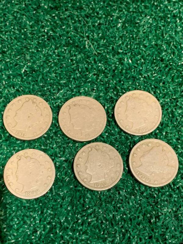 Lot of 6 Liberty Head Nickels