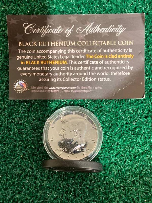Black Ruthenium JFK Half Dollar