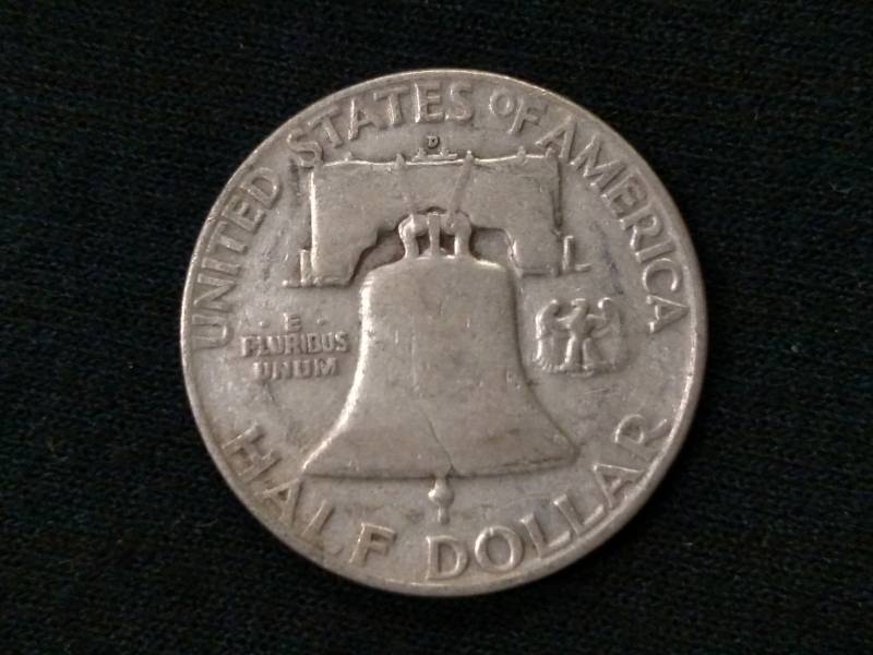 1954 D Franklin Silver Half Dollar...