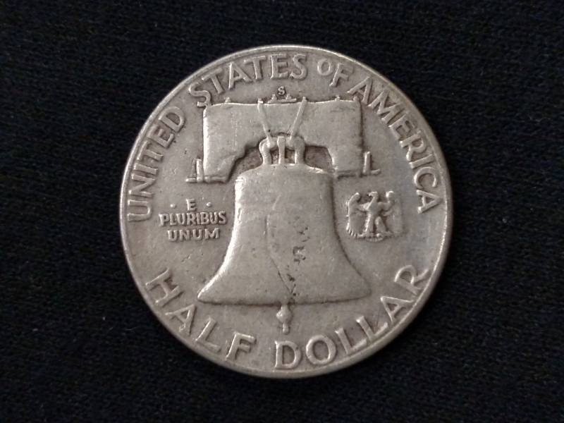 1954 S Franklin Silver Half Dollar...