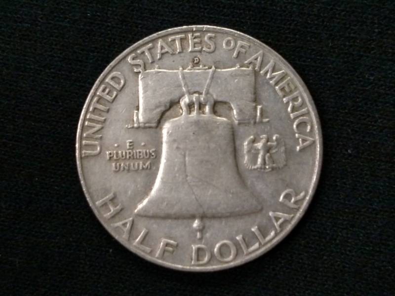 1957 D Franklin Silver Half Dollar...