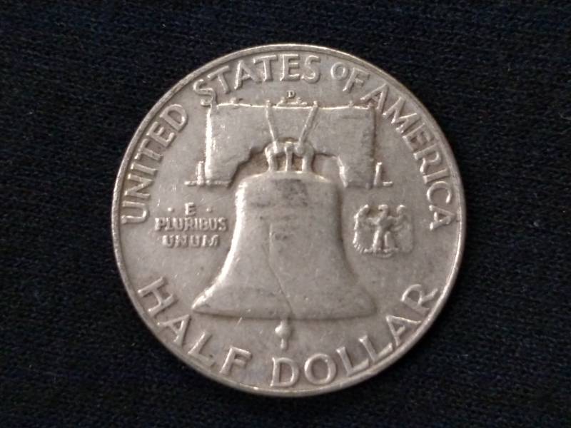 1958 D Franklin Silver Half Dollar...