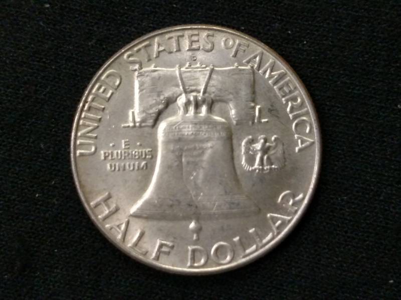 1963 D AU Franklin Silver Half Doll...