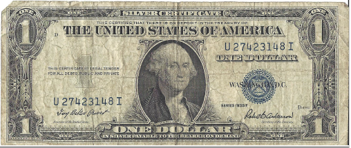 lot 35 image: Two Different Dollar Silver Certificates - 1935A & 1935F