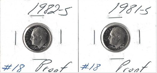 lot 40 image: Two Proof Roosevelt Dimes - 1981-S & 1982-S