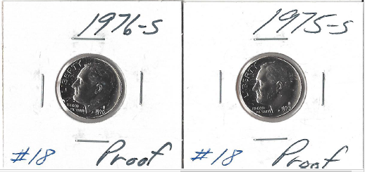 lot 43 image: Two Proof Roosevelt Dimes - 1975-S & 1976-S