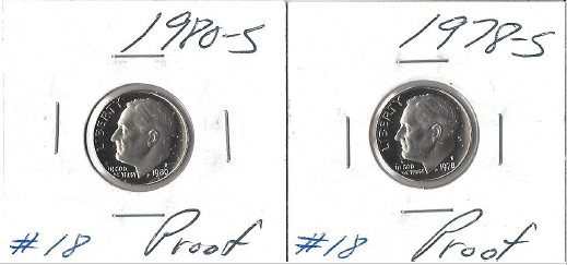 lot 44 image: Two Proof Roosevelt Dimes - 1978-S & 1980-S