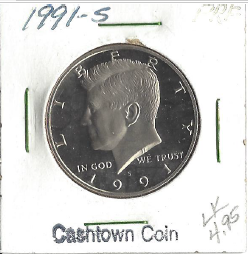 lot 63 image: 1991-S Proof Kennedy Half Dollar