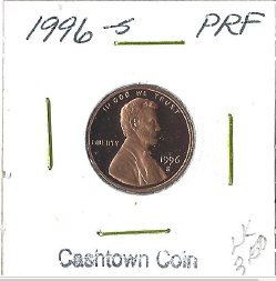 lot 54 image: 1996-S Proof Lincoln Cent
