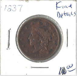 lot 55 image: 1837 Large Cent