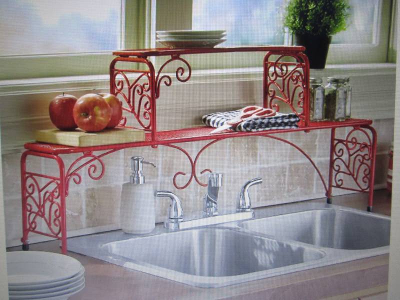 lot 14 image: 2-Tier Scroll Sink Shelf open box R...
