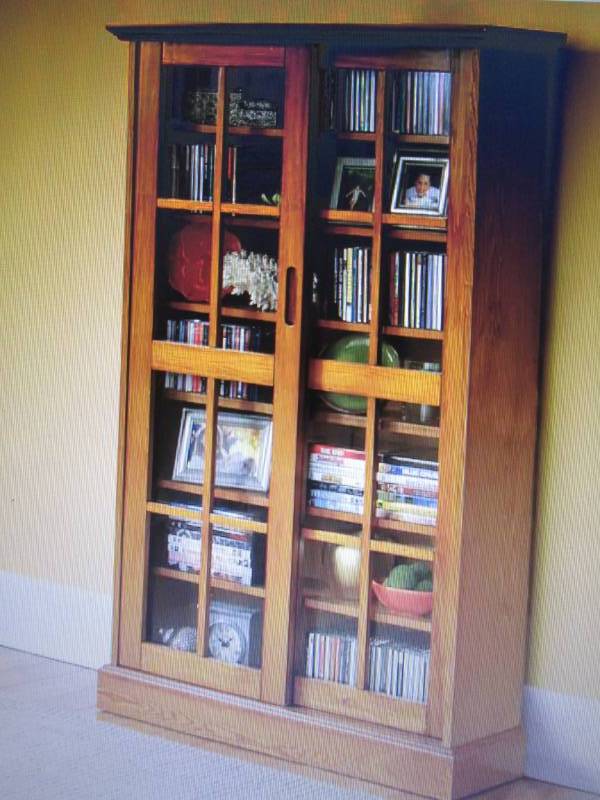 lot 15 image: Merrick Sliding Door Media Cabinet ...