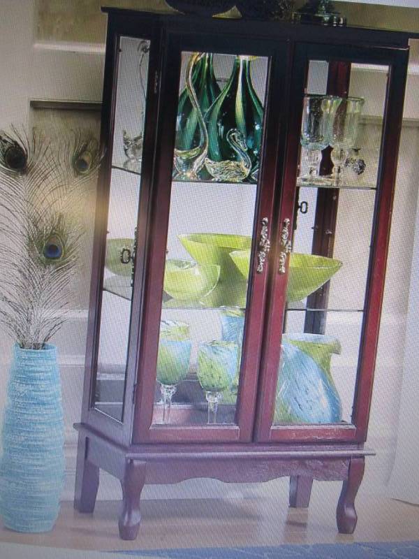 lot 58 image: 2-Door Lighted Cabinet open box Ret...