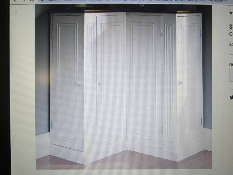 lot 70 image: Corner Storage Cabinet open box Ret...
