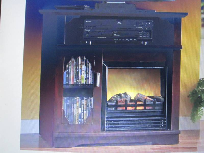 lot 93 image: Media Storage Electric Fireplace op...