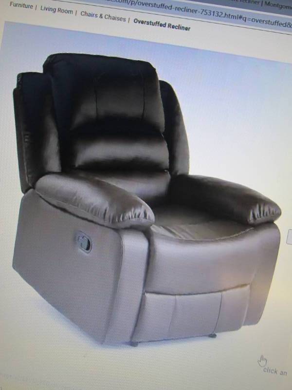lot 122 image: Overstuffed Recliner open box Retai...