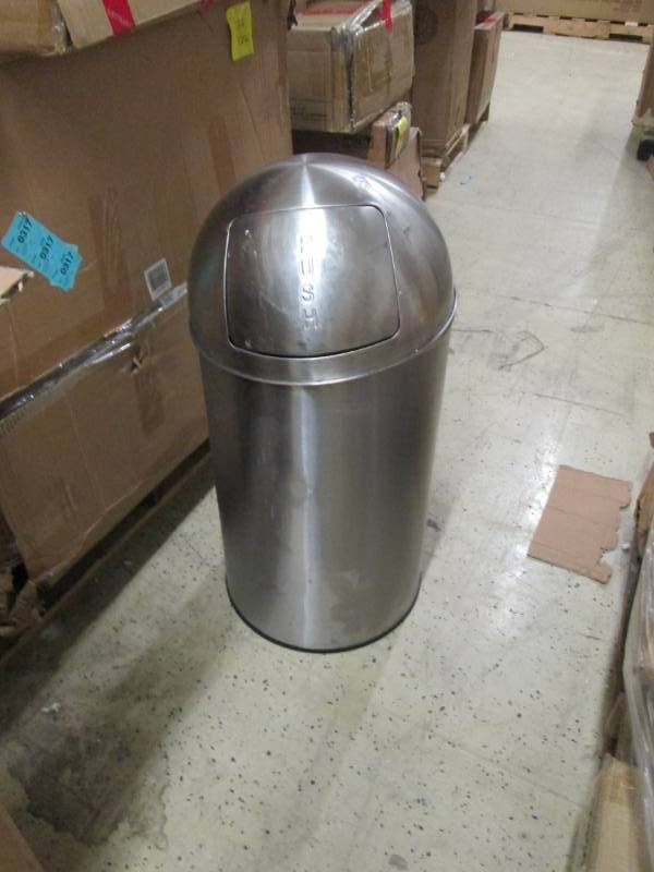 lot 133 image: 13-Gal. Stainless Steel Trash Can o...
