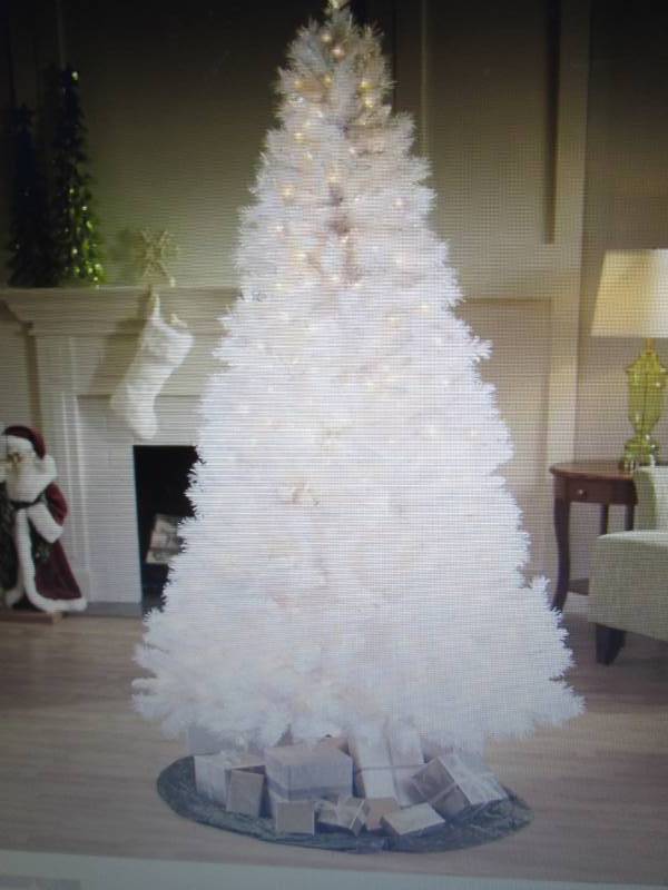 lot 135 image: Pre-Lit White Christmas Tree 6.5 ft...