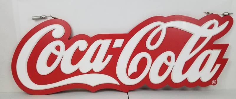 lot 1 image: Huge Coca-Cola Hanging Sign