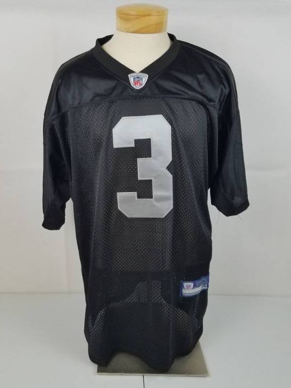 lot 38 image: On field NFL Reebox #3 Oakland Raiders Carson Palmer Football Jersey 54