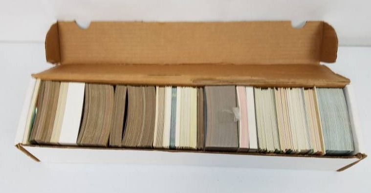 lot 70 image: 17 inch long Box full of mixed Baseball Cards