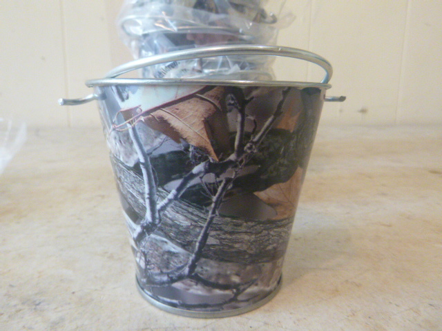 lot 32 image: 12 Real Tree Small Metal Pails