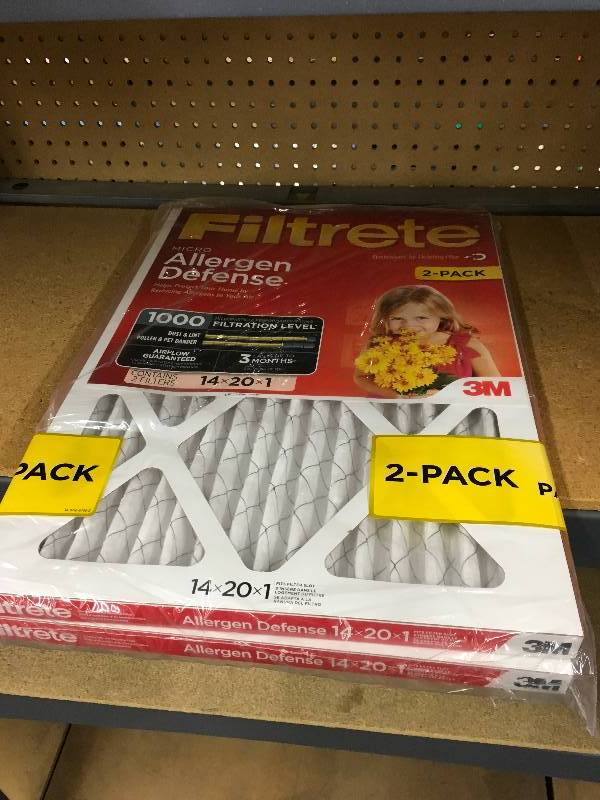 Filtrete 14x20x1 2 Pack Air Filters, Retail $35.00