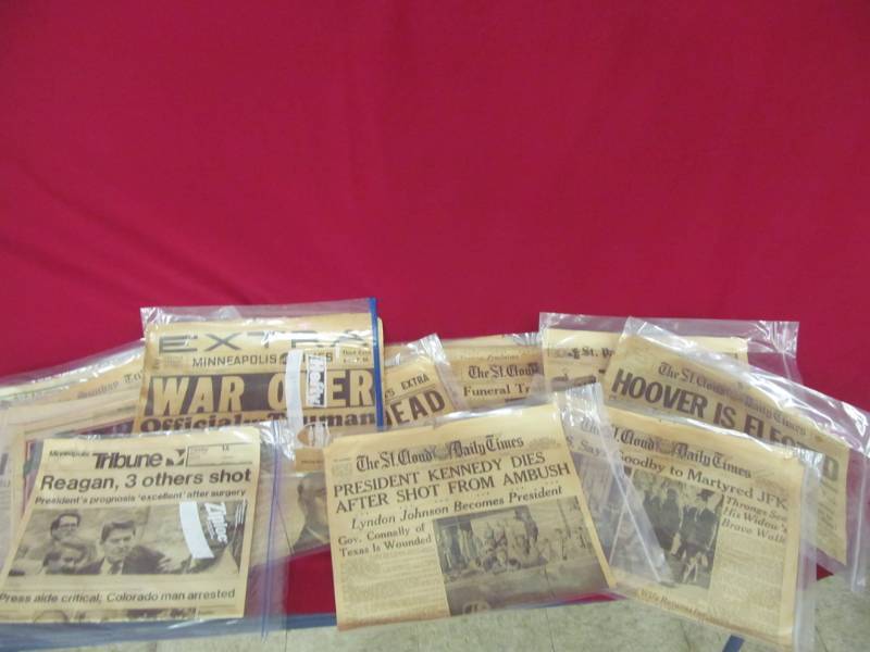 lot 3 image: vintage newspapers