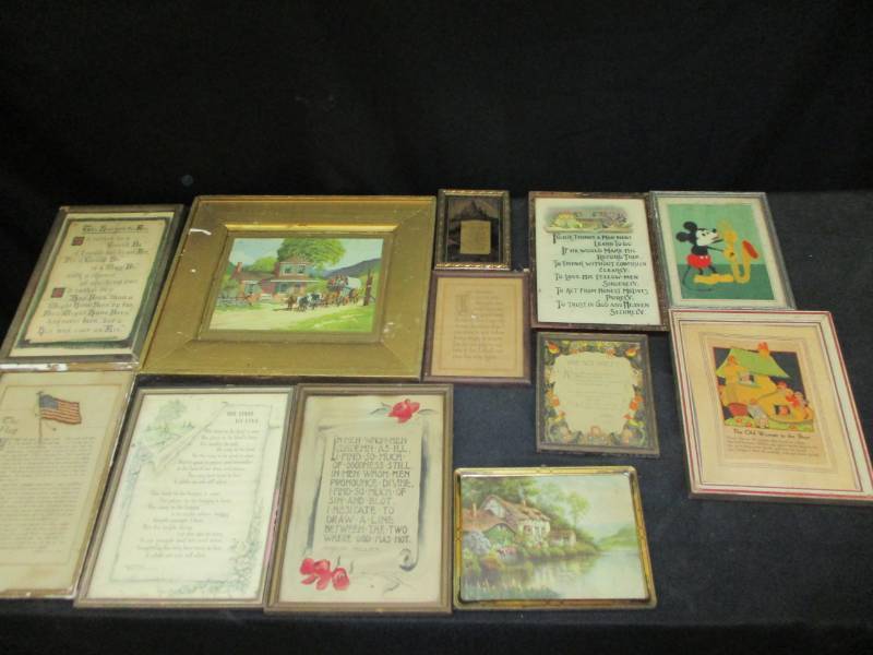 lot 96 image: Assorted Pictures and framed quotes