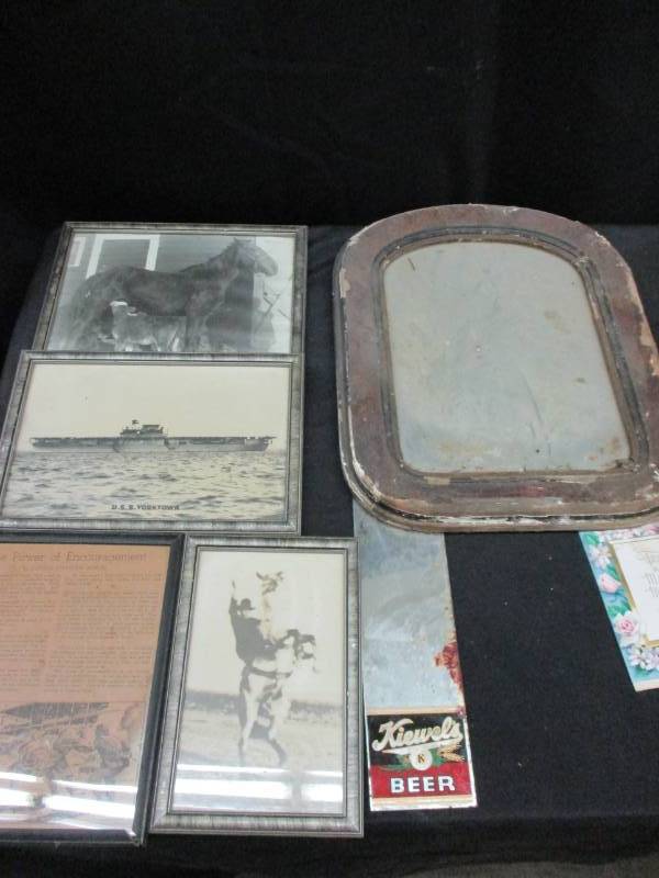 lot 97 image: Assorted picrtures and some old frames