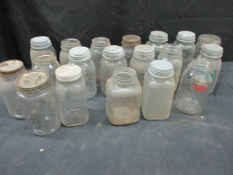 lot 123 image: old quart jars canning