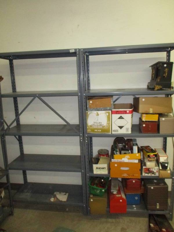 lot 182 image: Two nice metal Garage shelves items on shelf not included 36 x 16 x 71 12