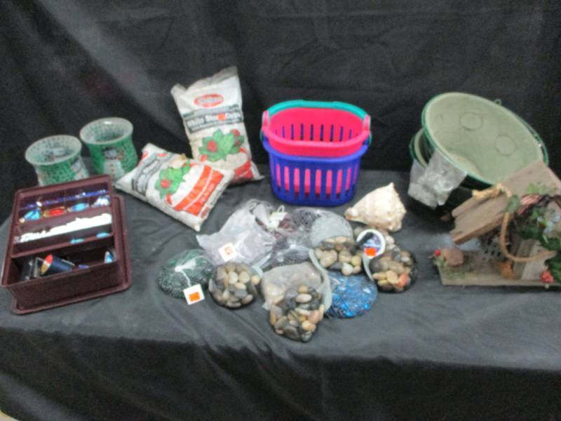 lot 36 image: Garden Stones, Dcor, Beads,  Candles