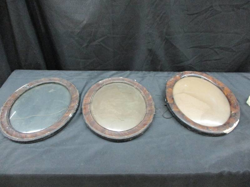 lot 76 image: 3 Antique Over frames with Beveled Glass