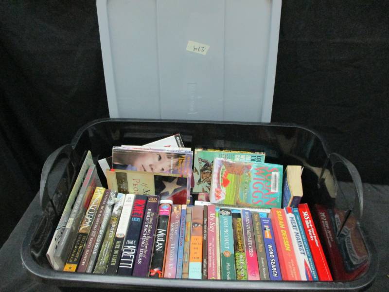 lot 86 image: Tub full of soft sided books